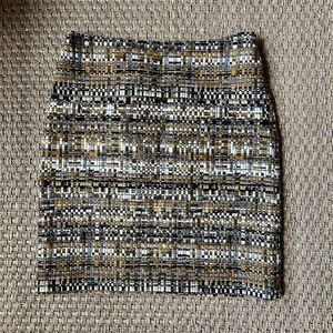 J. McLaughlin Tweed Bouclé Skirt Mustard & Grays Size 6 Lined Monica Friends 90s